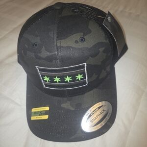 NEW Chicago Flag MultiCam Black Snapback Hat - Neon Green - Yupoong